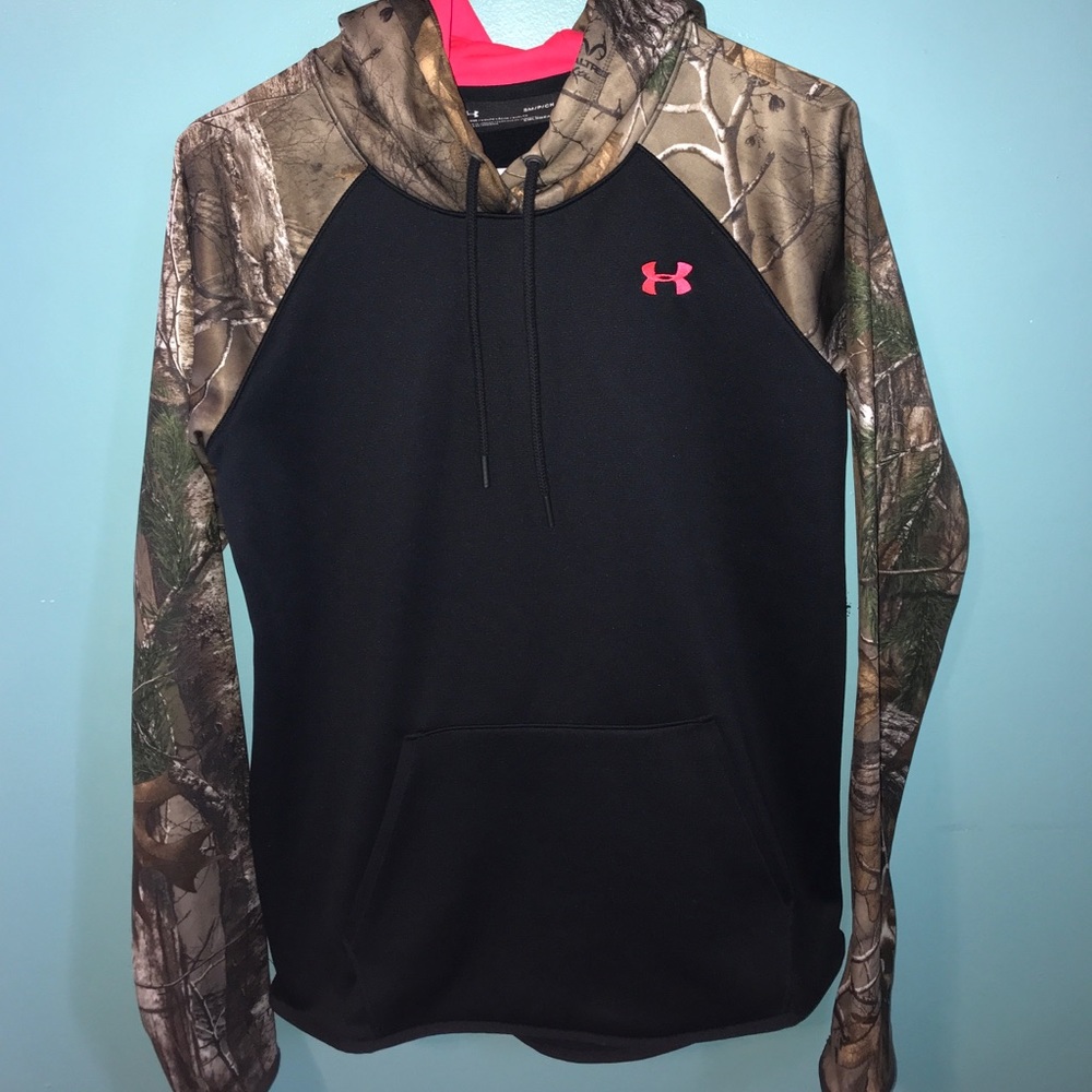 Fleece lined camo under armor hoodie